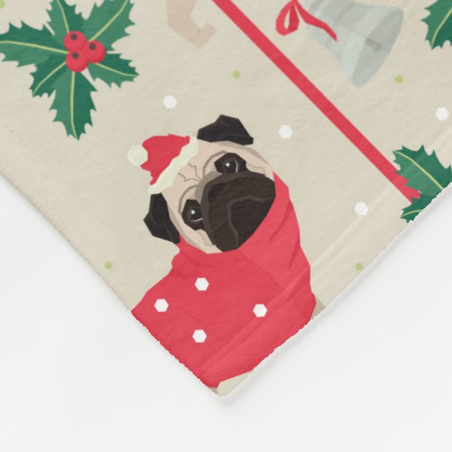 Puggy julfiltar fleecefilt (Hörn)