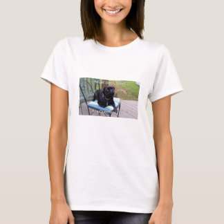 Puggy svart "Adopt shoppar inte" T-tröja Tee Shirt