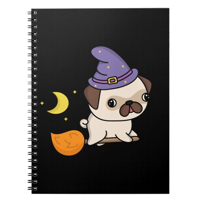 Puggy Witch Foto Anteckningsbok (Framsidan)