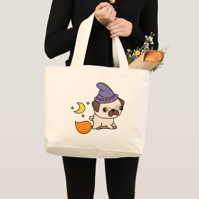 Puggy Witch Tote-väska Jumbo Tygkasse (Framsida (produkt))