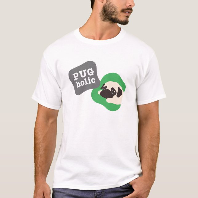 PUGholic メンズ T Shirt (Framsida)