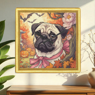 Pughus, Halloween Art Nuovo, Ramklocka Fyrkantig Klocka