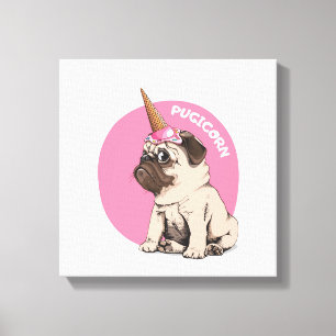 Pugicorn Canvastryck