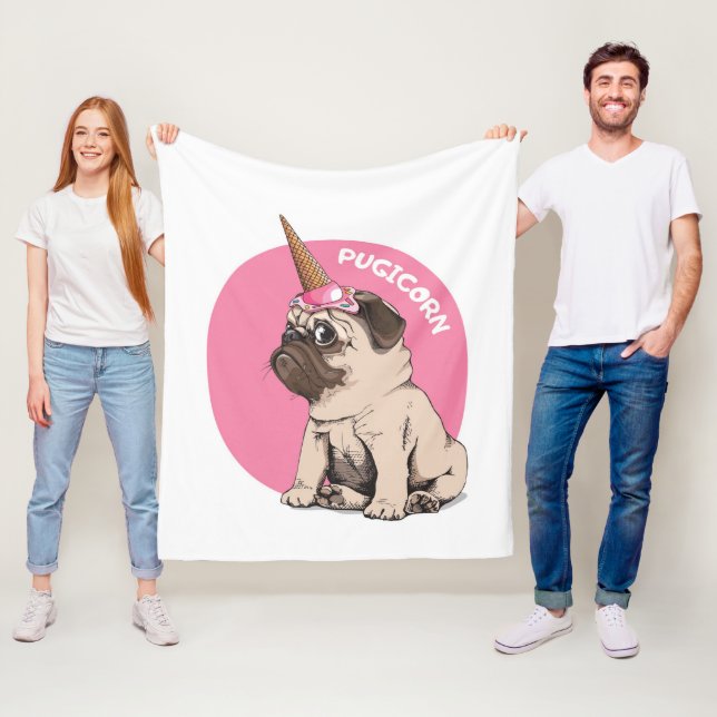Pugicorn Fleecefilt (På plats)