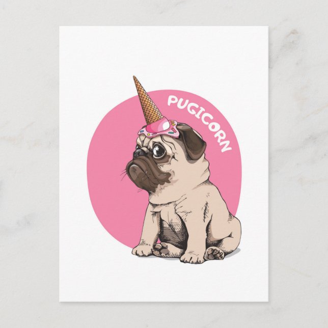 Pugicorn Vykort (Framsida)
