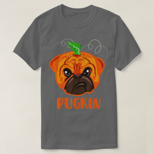 Pugkin Funny Halloween Pug Costume Pumpkin Pug Hun T Shirt (Design framsida)