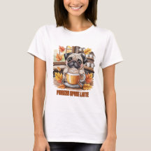 Pugkin Kryddad Latte Söt Rolig Höst Pug Hund Älska
