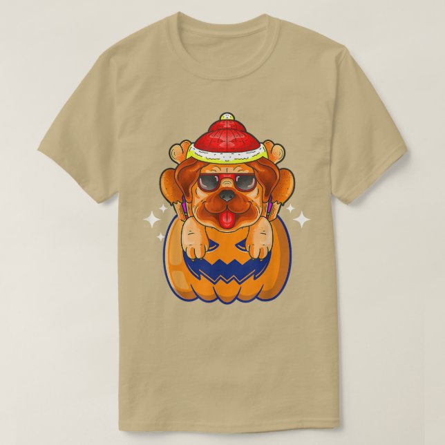 Pugkin Pug Pumpkin Halloween Thanksgiving Manar Wo T Shirt (Design framsida)