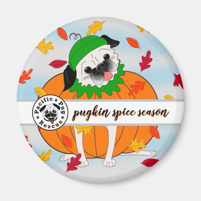 Pugkin Spice: Fall Refrigerator Magnet (Framsidan)