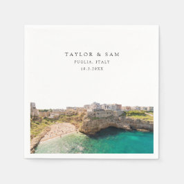 Puglia Bröllop Anpassningsbar Cocktail Napkin Pappersservett