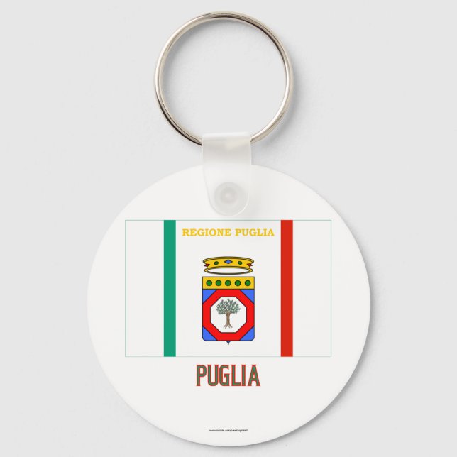 Puglia flagga med namn nyckelring (Framsida)