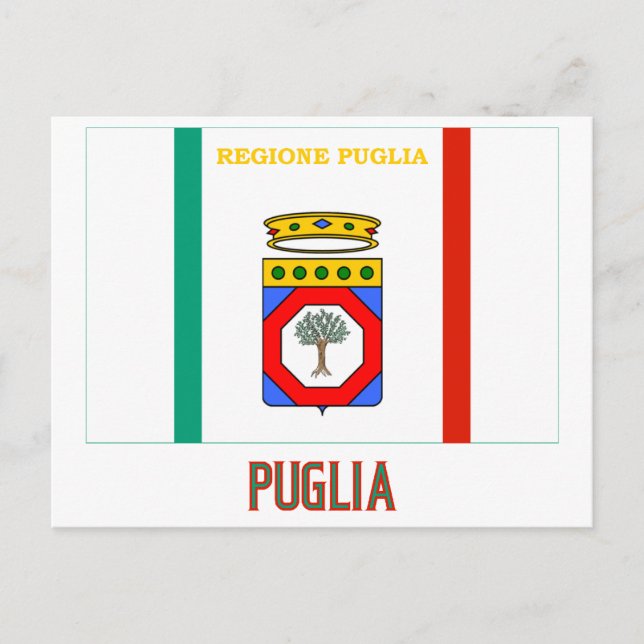 Puglia flagga med namn vykort (Framsida)