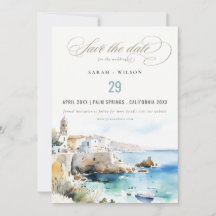 Puglia, Italien Akvarell Landskaps Bröllop