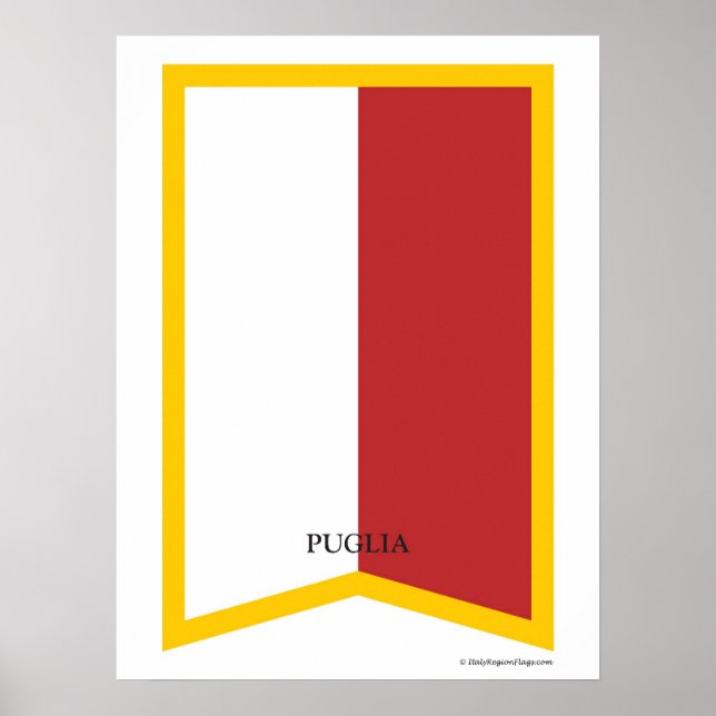 Puglia Italien Regional Vapensköld Art Print Poster (Framsidan)