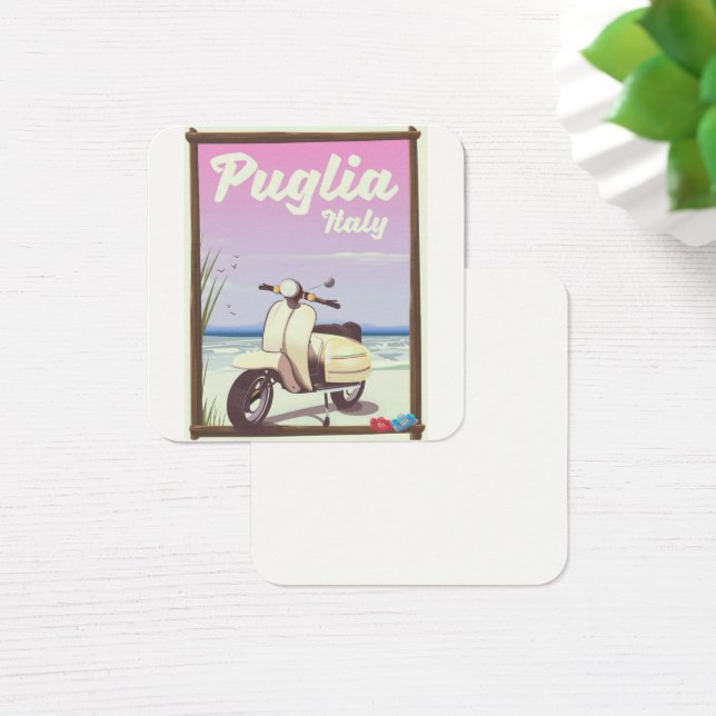 Puglia Italien Travel-affisch. Fyrkantigt Visitkort (Skivbord)