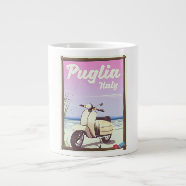 Puglia Italien Travel-affisch. Jumbo Mugg (Framsidan)