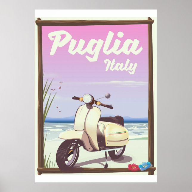 Puglia Italien Travel-affisch. Poster (Framsidan)
