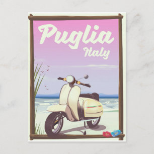 Puglia Italien Travel-affisch. Vykort