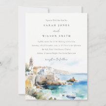 Puglia, Italy Watercolor Landscape Wedding