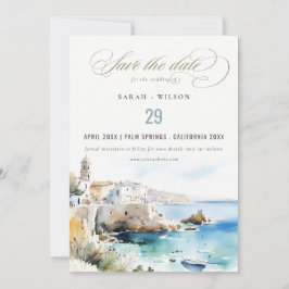 Puglia, Italy Watercolor Landscape Wedding Spara Datumet