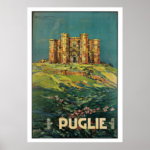 Puglie Apulia, italienvintage resor Poster