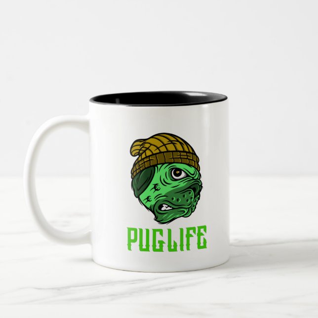 Puglife-Halloween Två-Tonad Mugg (Vänster)
