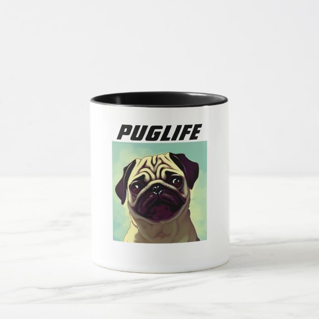 PUGLIFE Pug Hund Mugg Shot Cute Ögon (Center)