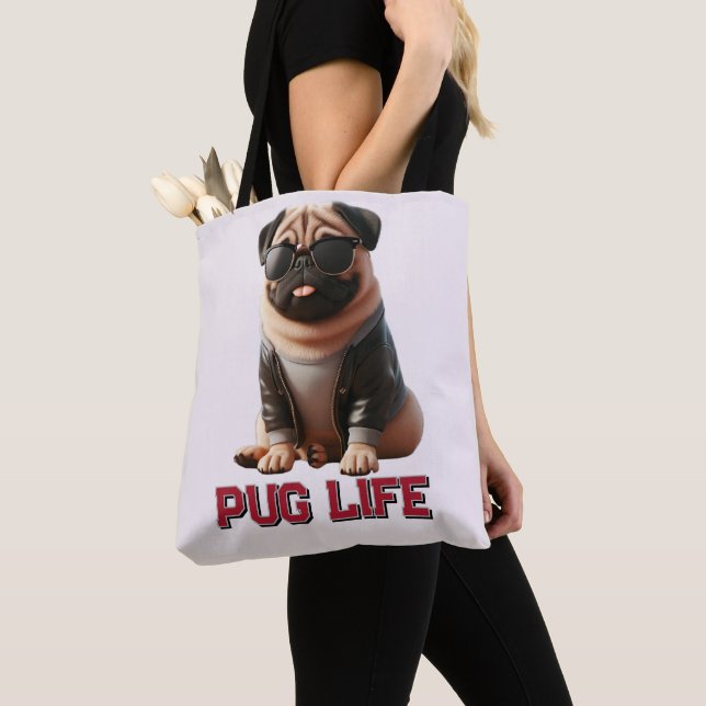 Pugliv Söt Pug Hund Tygkasse (Närbild)