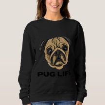 Pugliv - Sött Pug-ansikte tecknat
