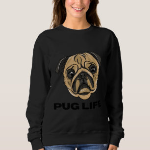 Pugliv - Sött Pug-ansikte tecknat T Shirt