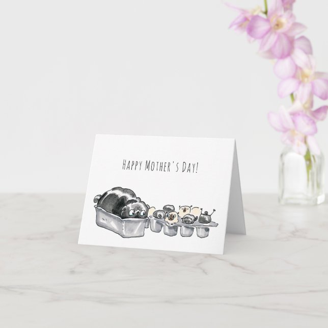 Pugloaf och Puppymuffins roligt Mors dag-kort Kort (Orkide)