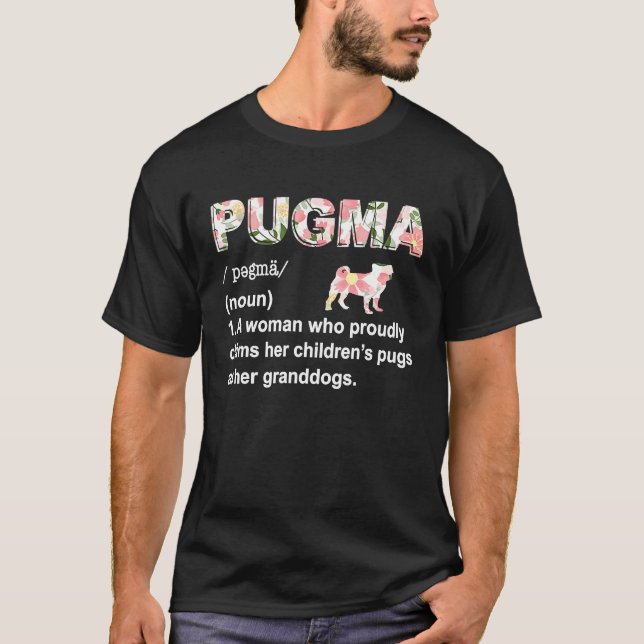 PUGMA Definition Söt & Pug Mormor & Mamma  idé T Shirt (Framsida)