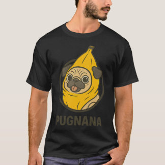 Pugnana - Mops i banankostym Roligt hundmeme konst T Shirt