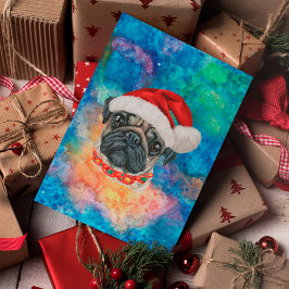 Pugras Hund Jul Helg Vykort