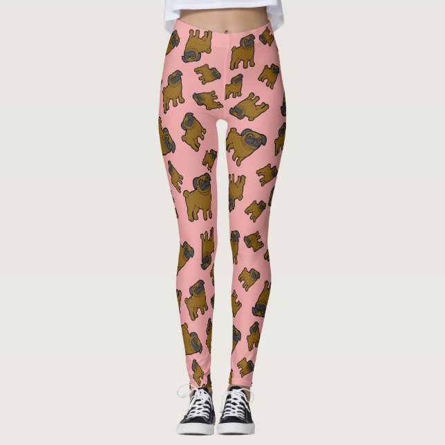 Pugs #6 Rosa Leggings (Framsida)