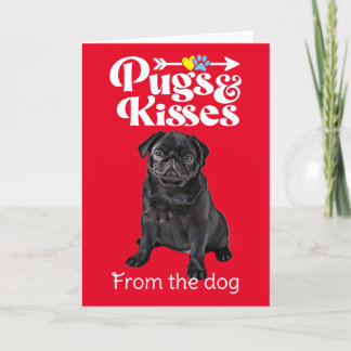 Pugs and Kisses Valentine Day Card Helgkort