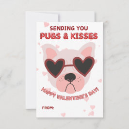 Pugs and Kisses Valentine's Day Card Anteckningskort