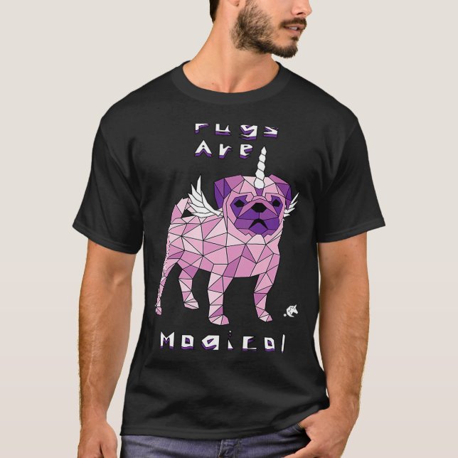 Pugs är magiska unicorns t shirt (Framsida)