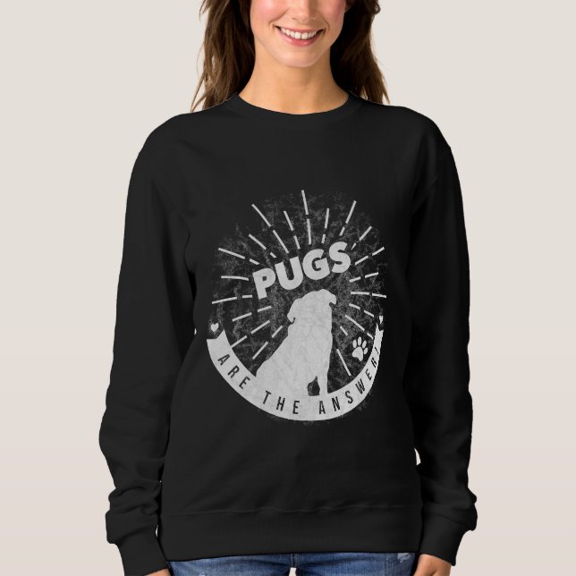 Pugs är svaret! Klassisk T-Shirt 30 (Framsida)