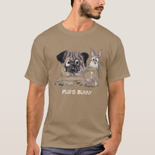 Pug's Bunny Cute Tecknad hund T-shirt
