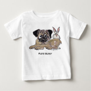 Pug's Bunny Cute Tecknad hund T Shirt