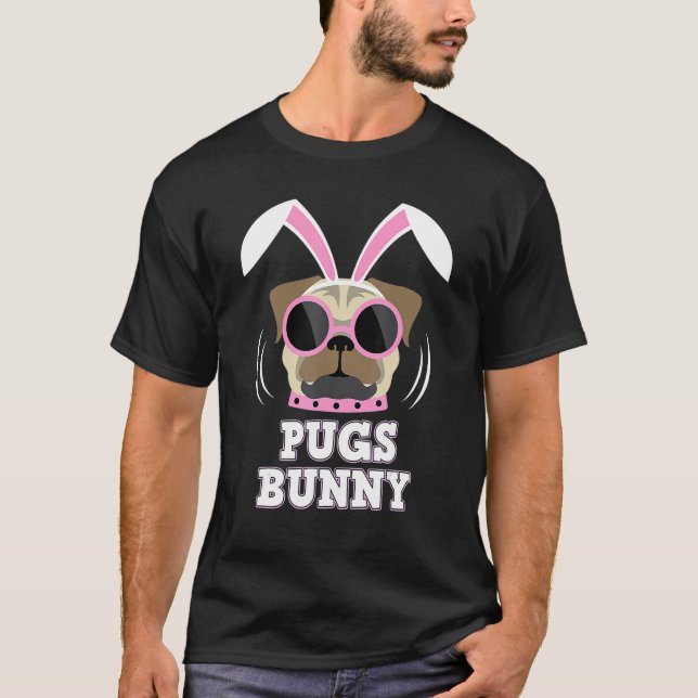 Pugs Bunny Glad påsk Puggy Rabbit Pug Pet Hund L T Shirt (Framsida)