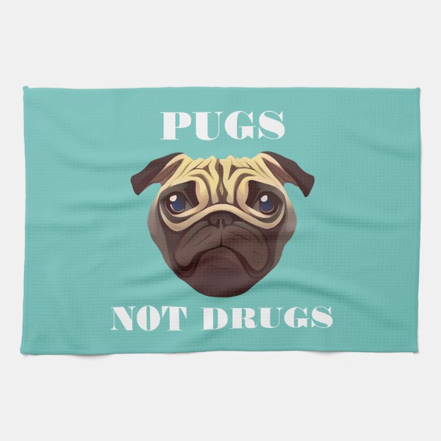 Pugs ej narkotika kökshandduk (Horisontell)