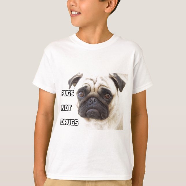 Pugs ej narkotika t shirt (Framsida)