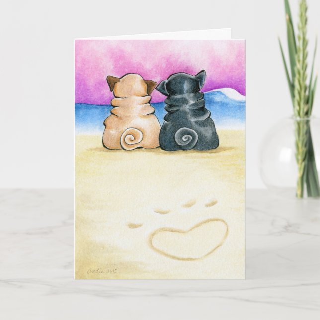 Pugs i Kärlek Helgkort (Framsida)