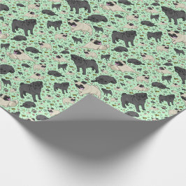 Pugs in Grönt Presentpapper