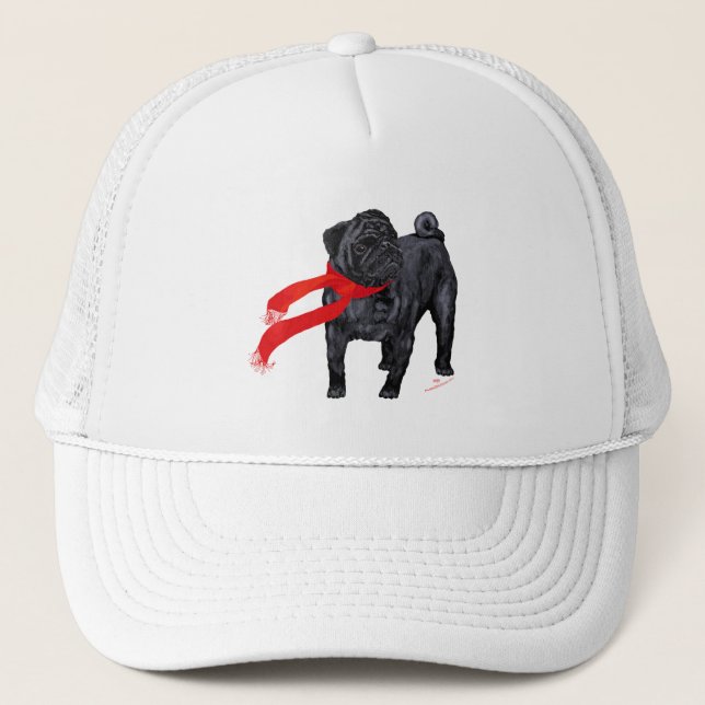 Pugs in Red Scarf Truckerkeps (Framsida)