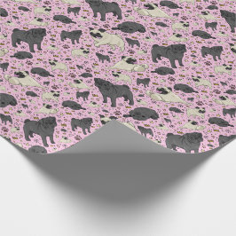 Pugs in Rosa Presentpapper