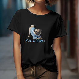 Pugs & Kisses: Adult Pug Thned Design T Shirt