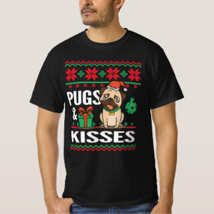 Pugs & Kisses God jul T Shirt
